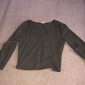 GARAGE long sleeve shirt/top size small navy green